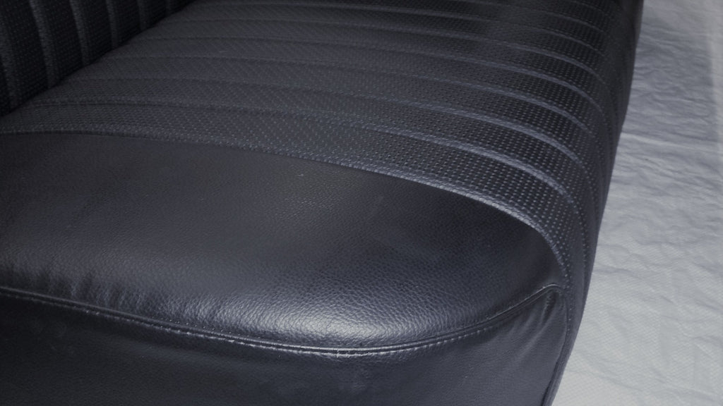 Rear bench newly trimmed in black leatherette Citroën ID/DS