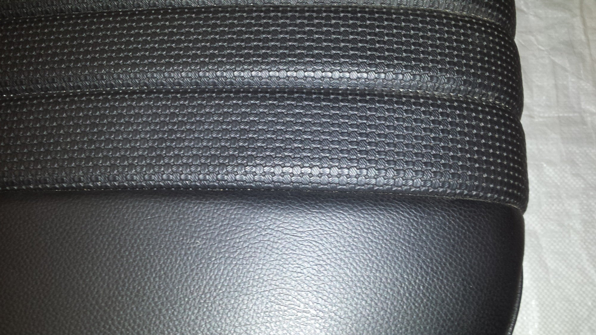 Rear bench newly trimmed in black leatherette Citroën ID/DS