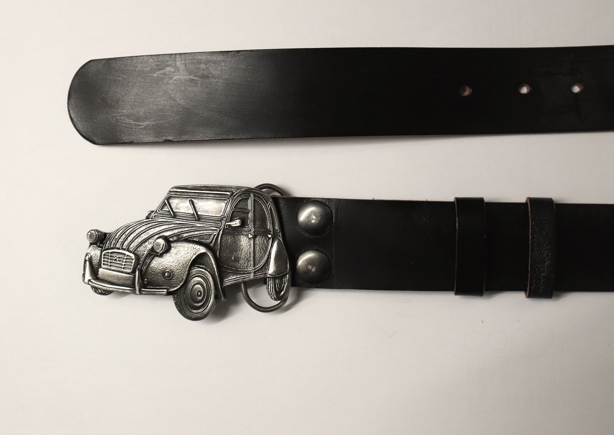 Leather belt with buckle Citroen 2CV size 48 (inch)