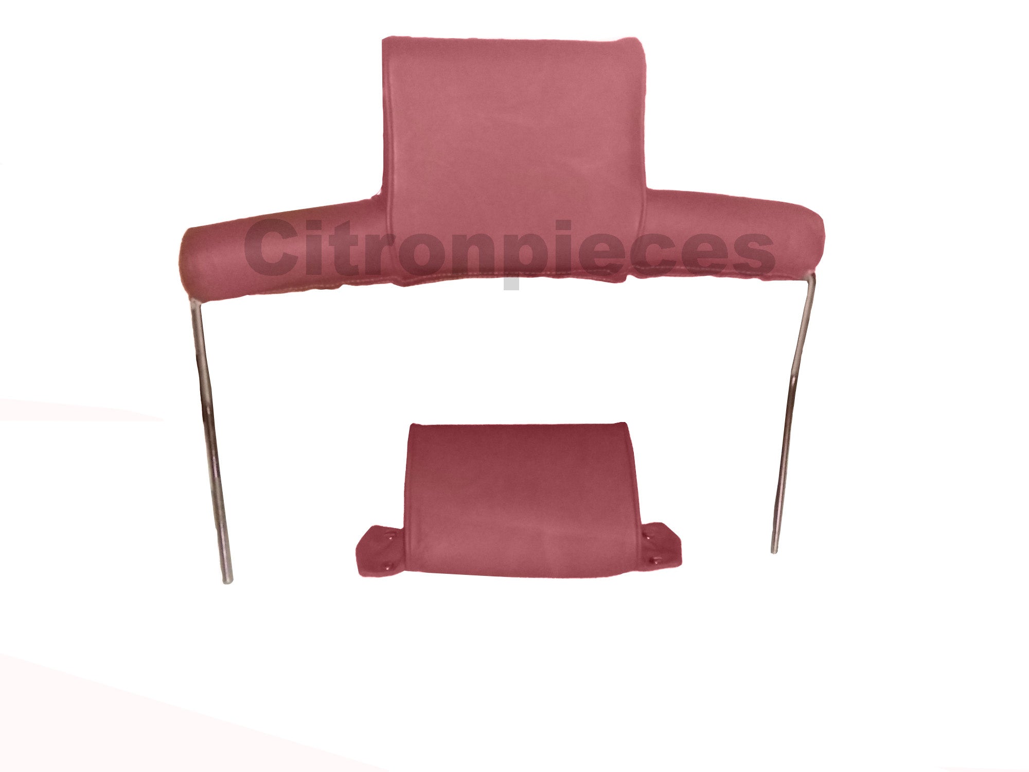 Head rest with red leather trimming wide model 2 pieces Citroën ID/DS