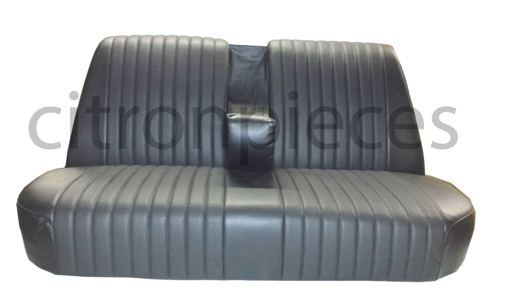 Rear bench newly trimmed in black leatherette Citroën ID/DS