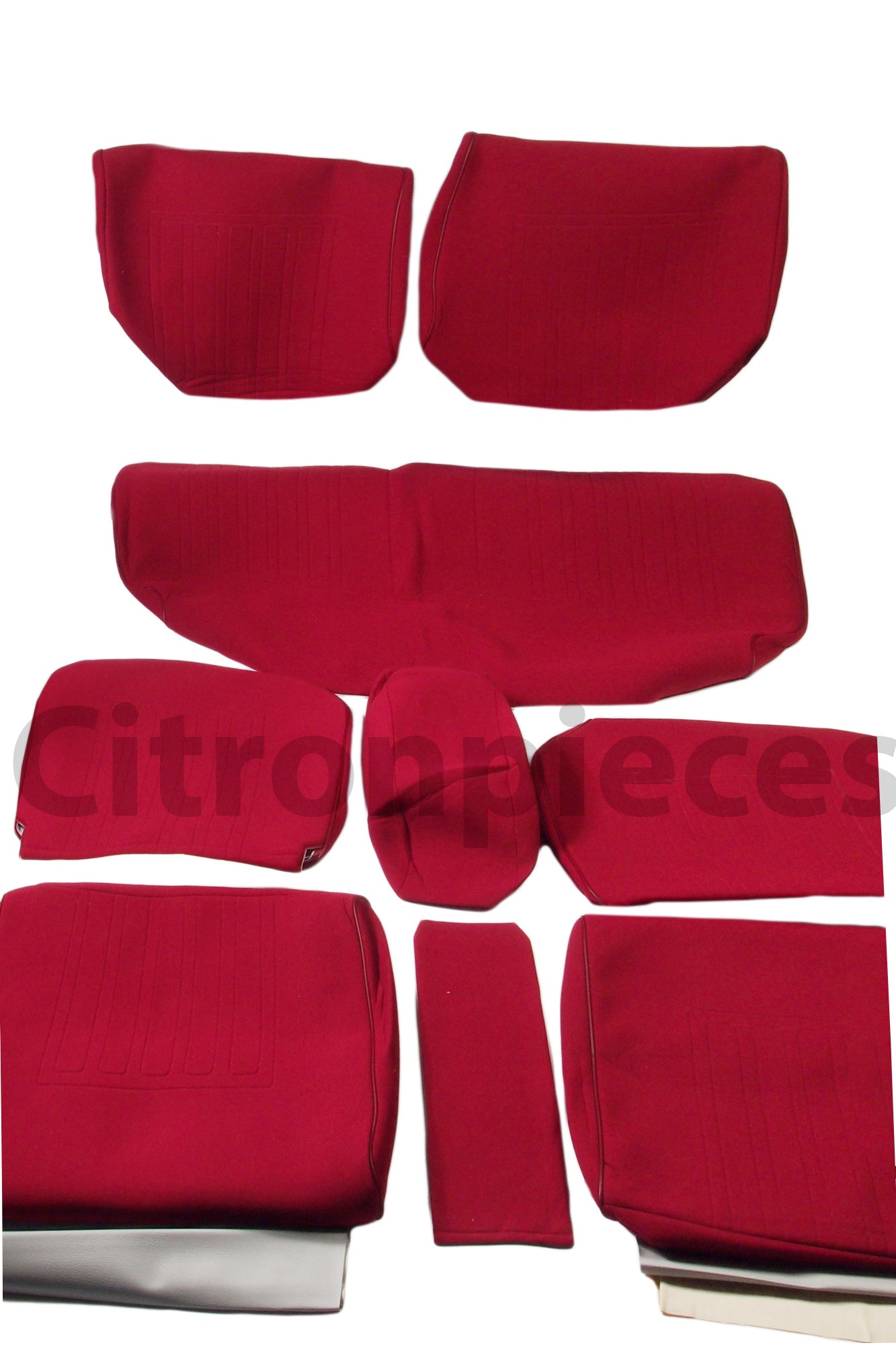 Set of seat covers for 1 car. Dsuper Dspecial red cloth Citroën ID/DS