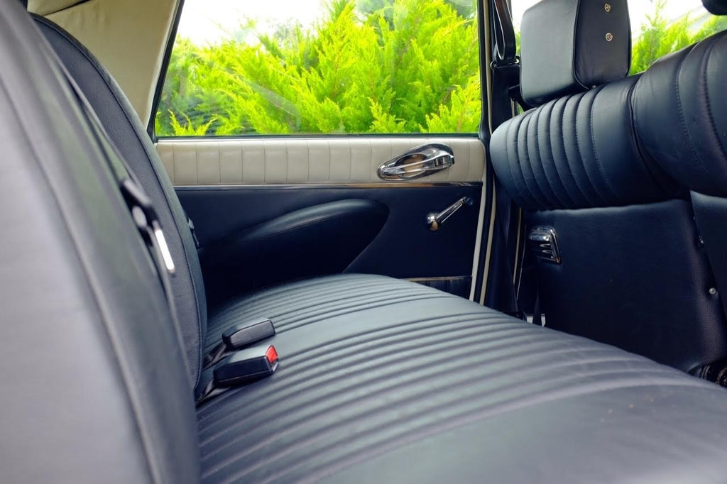 Front seat cover black leather for foam back Citroën ID/DS