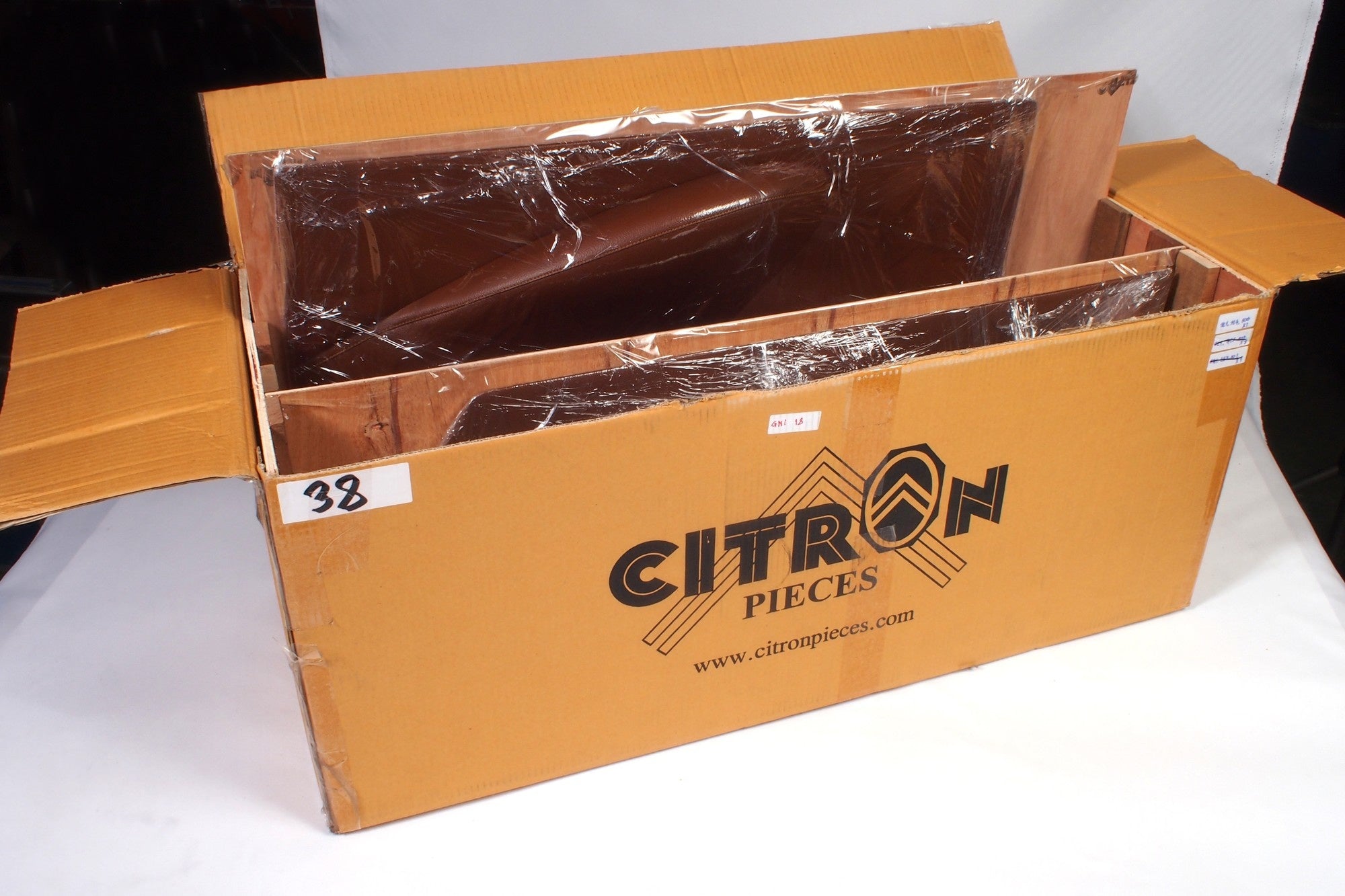 Door card set (not flat) brown leatherette Citroën ID/DS