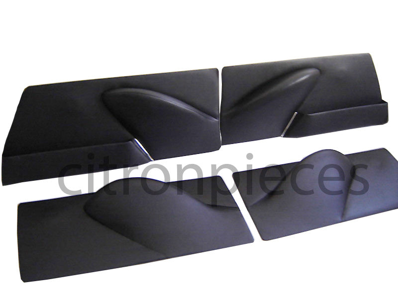 Door card set (not flat) black leatherette Citroën ID/DS