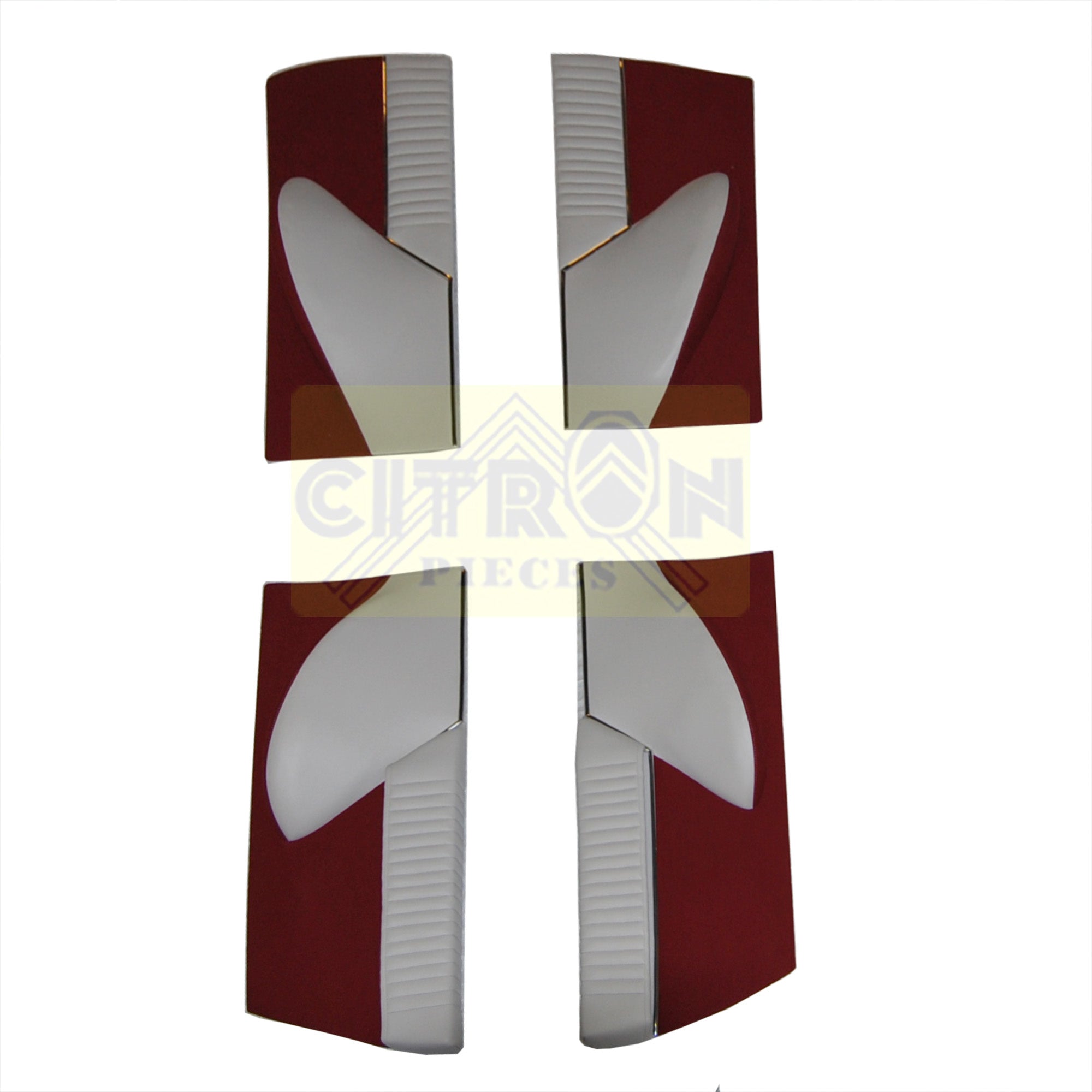Set of 4 door cards in red cloth (pallas) Citroën ID/DS