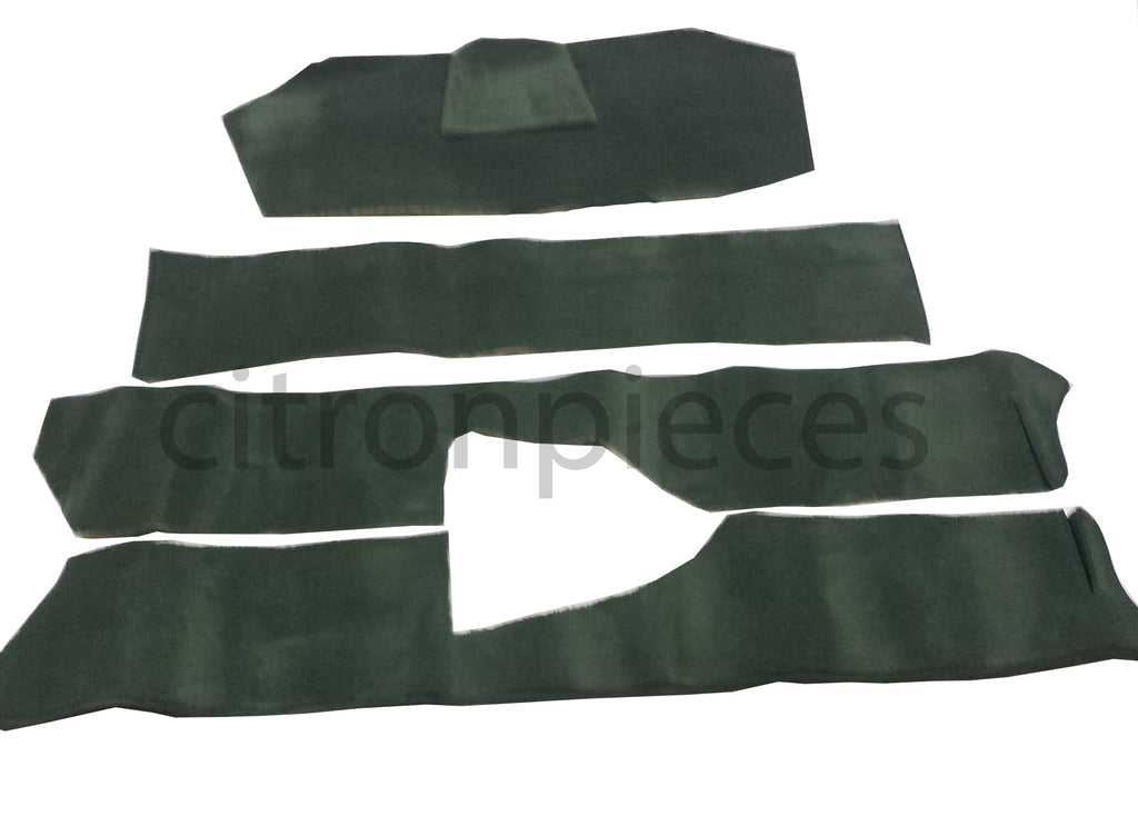 Full carpet set including foam green Citroën ID/DS