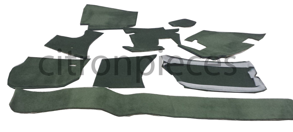 Full carpet set including foam green Citroën ID/DS