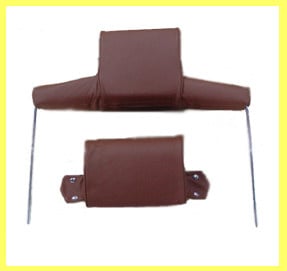 Head rest with light brown leather trimming wide model 2 pieces Citroën ID/DS