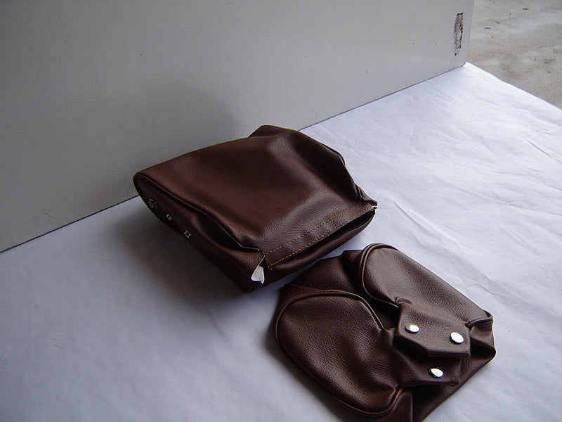 Head rest cover with brown leatherette trimming narrow model 2 pieces Citroën ID/DS
