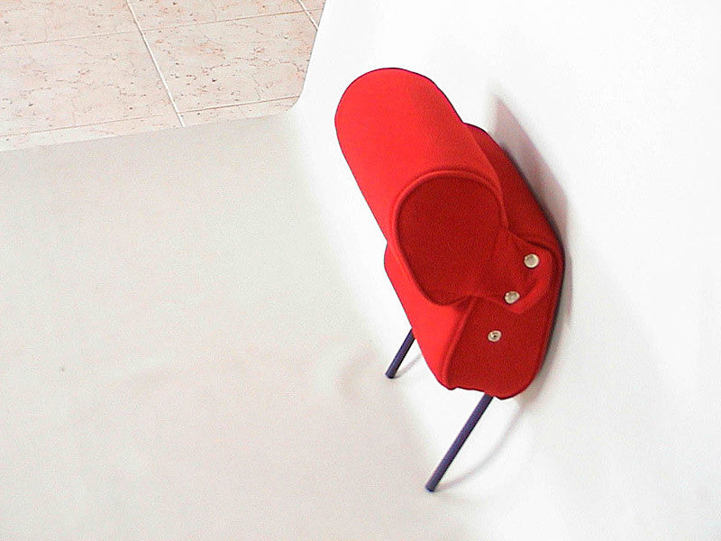 Head rest with bright red cloth trimming narrow model 2 pieces Citroën ID/DS