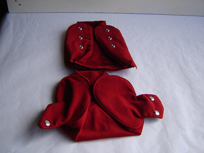 Head rest cover with bright red cloth trimming narrow model 2 pieces Citroën ID/DS