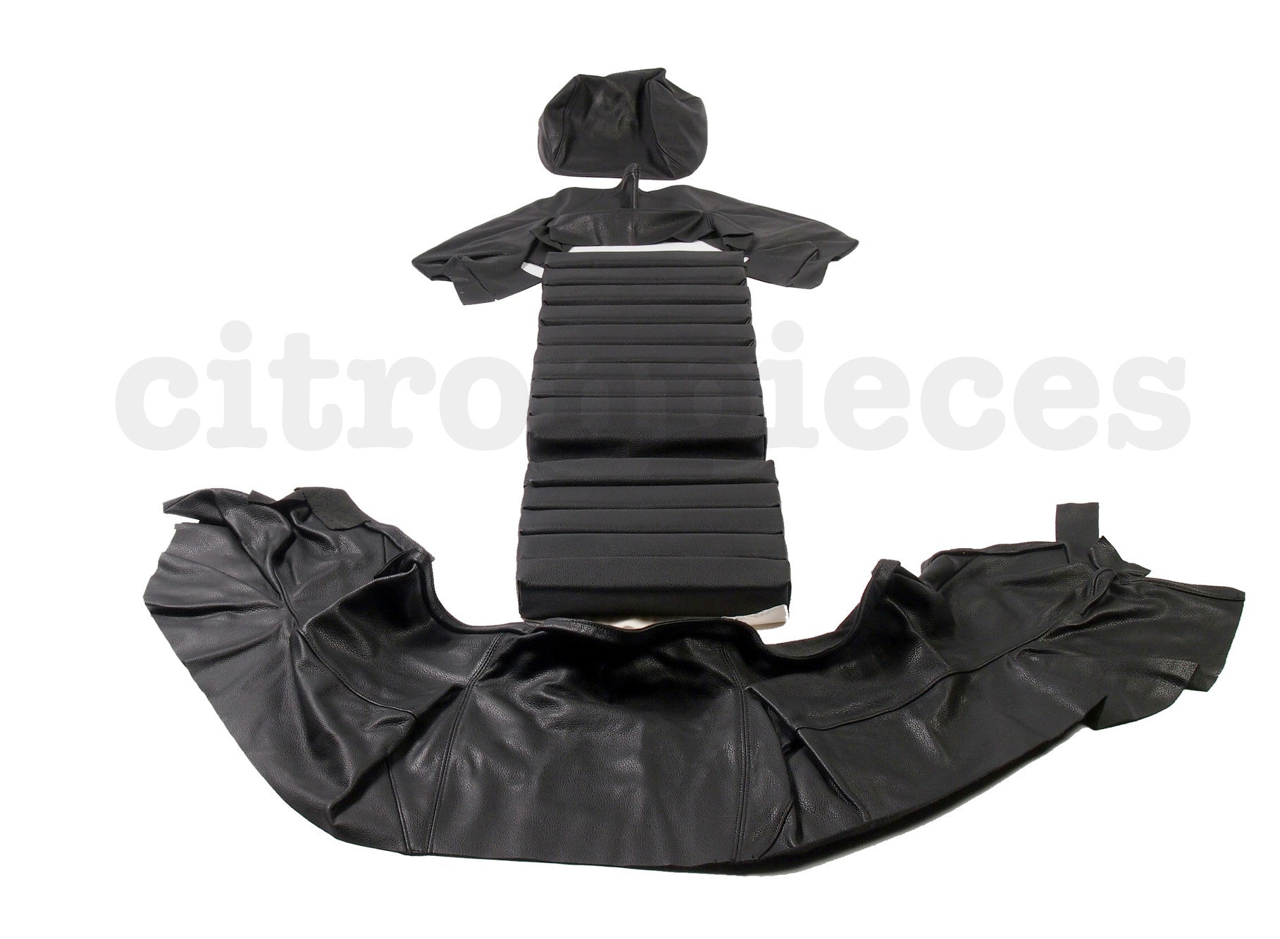 Original Bezug Rücksitzlehne schwarz Leder (Blende Rücksitzlehne und Kopfstützenbezug) Citroën SM