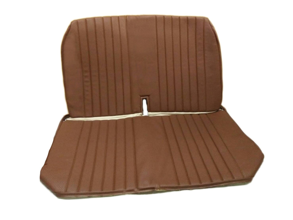 Original seat cover set for front bench with closed sides in brown leatherette DYANE Citroën 2CV