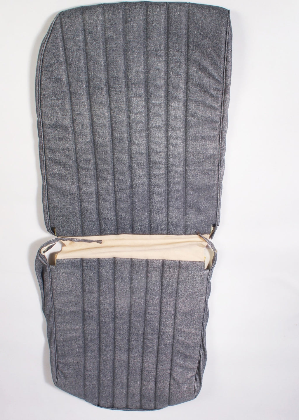 Original seat cover set for front R seat in blue denim leatherette (1 round angle) Dyane Citroën 2CV