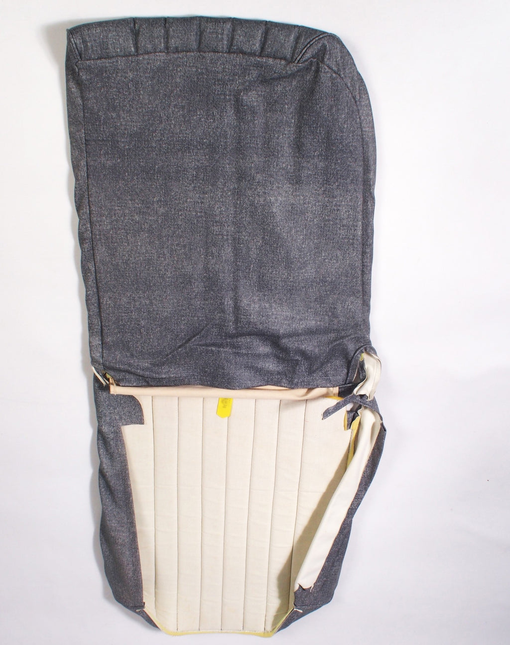 Original seat cover set for front R seat in blue denim leatherette (1 round angle) Dyane Citroën 2CV