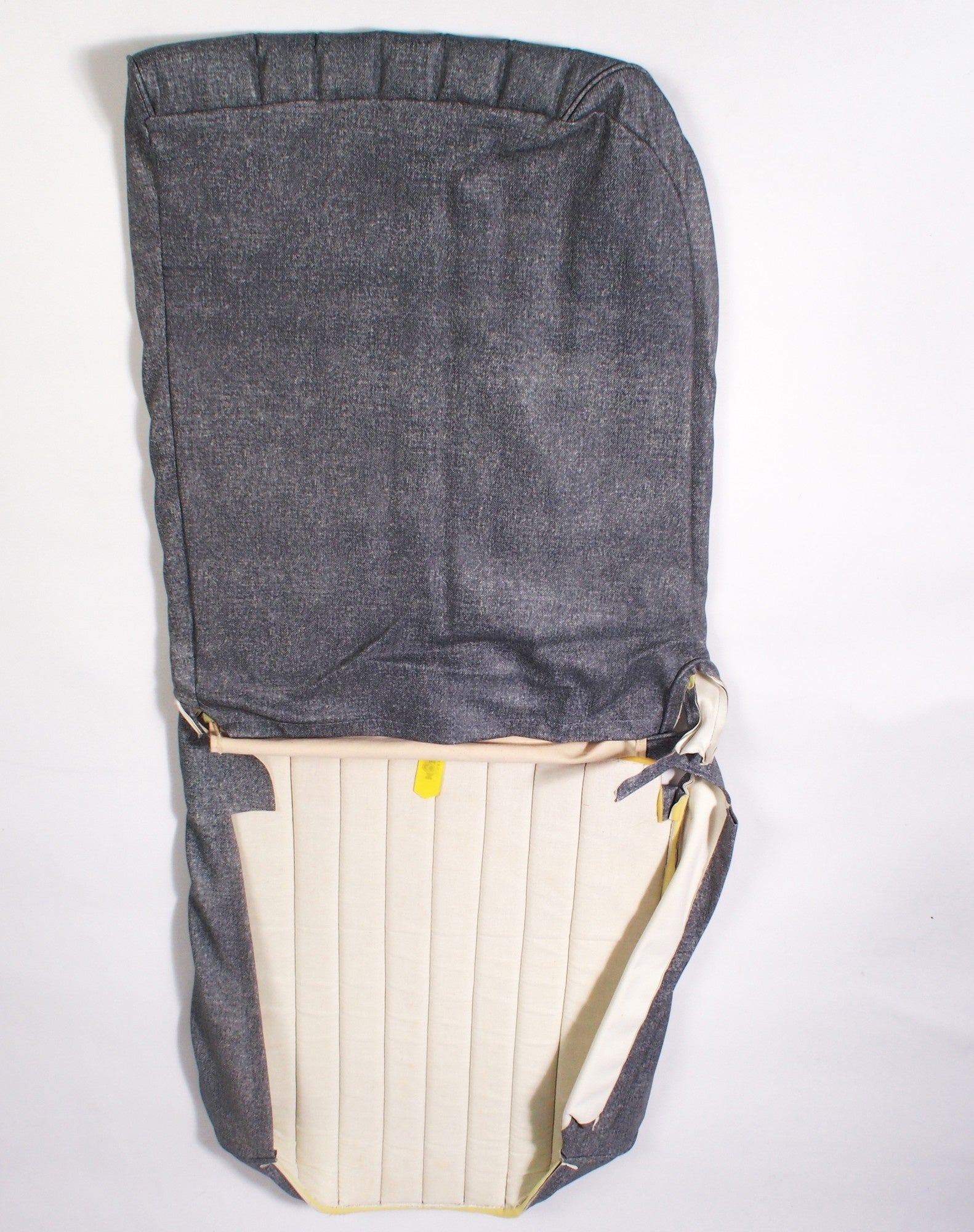 Original seat cover set for front R seat in blue denim leatherette (1 round angle) Dyane Citroën 2CV