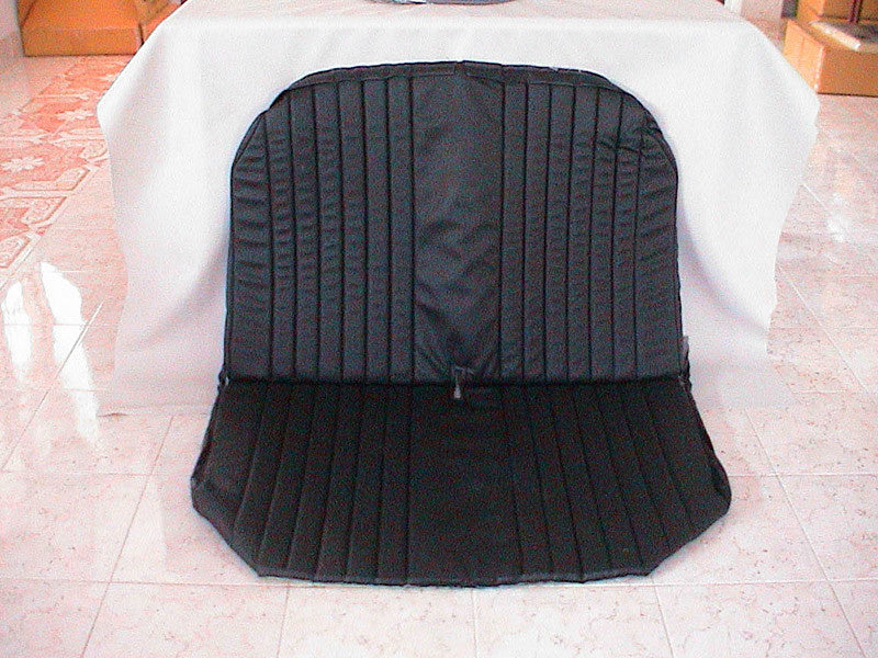 Original seat cover set for rear bench with closed sides in black leatherette Dyane Citroën 2CV