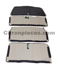 Original seat cover set for front bench in black leatherette Dyane Citroën 2CV -