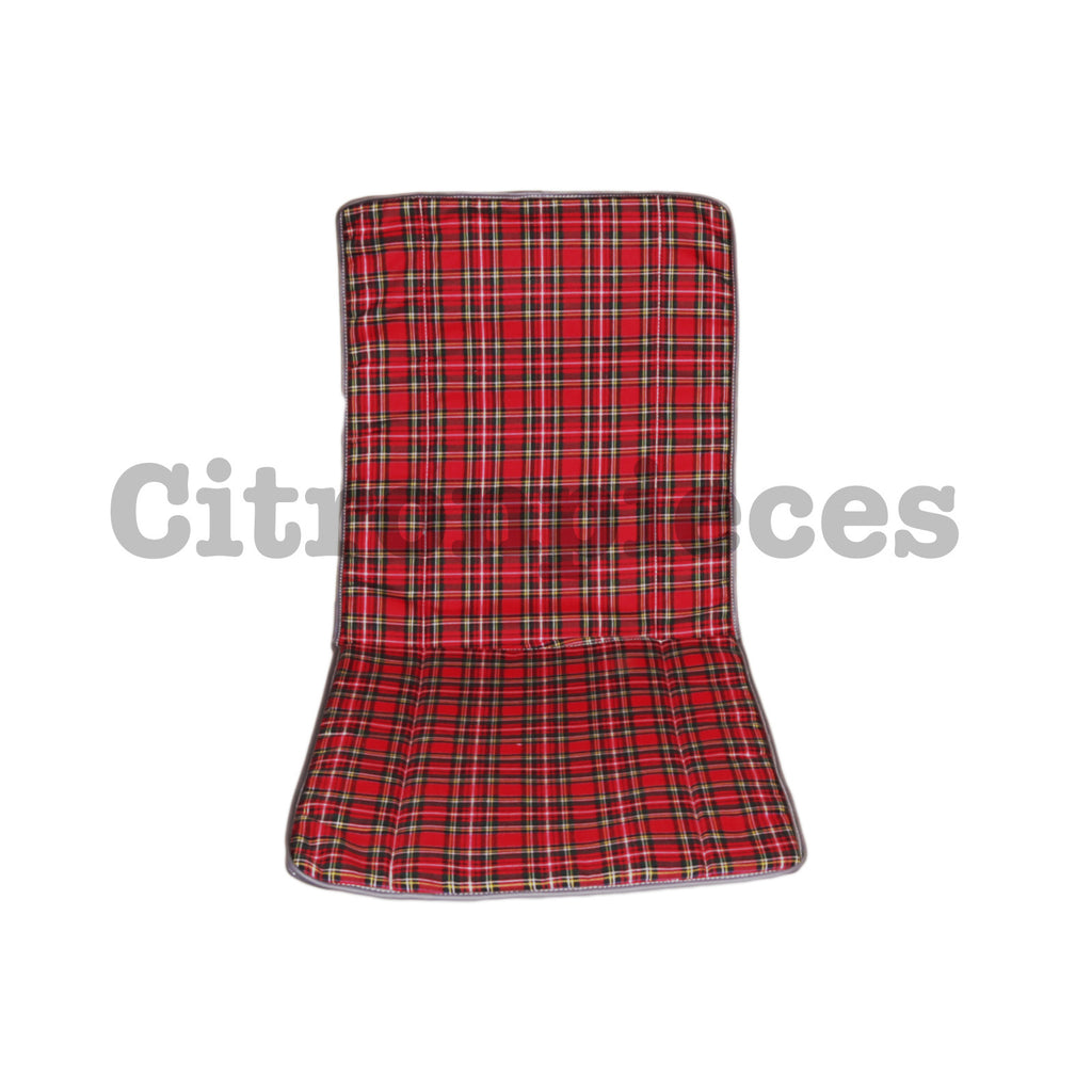 Seat cover for 2CV, old type, Scottish design red. <——48cm ——>