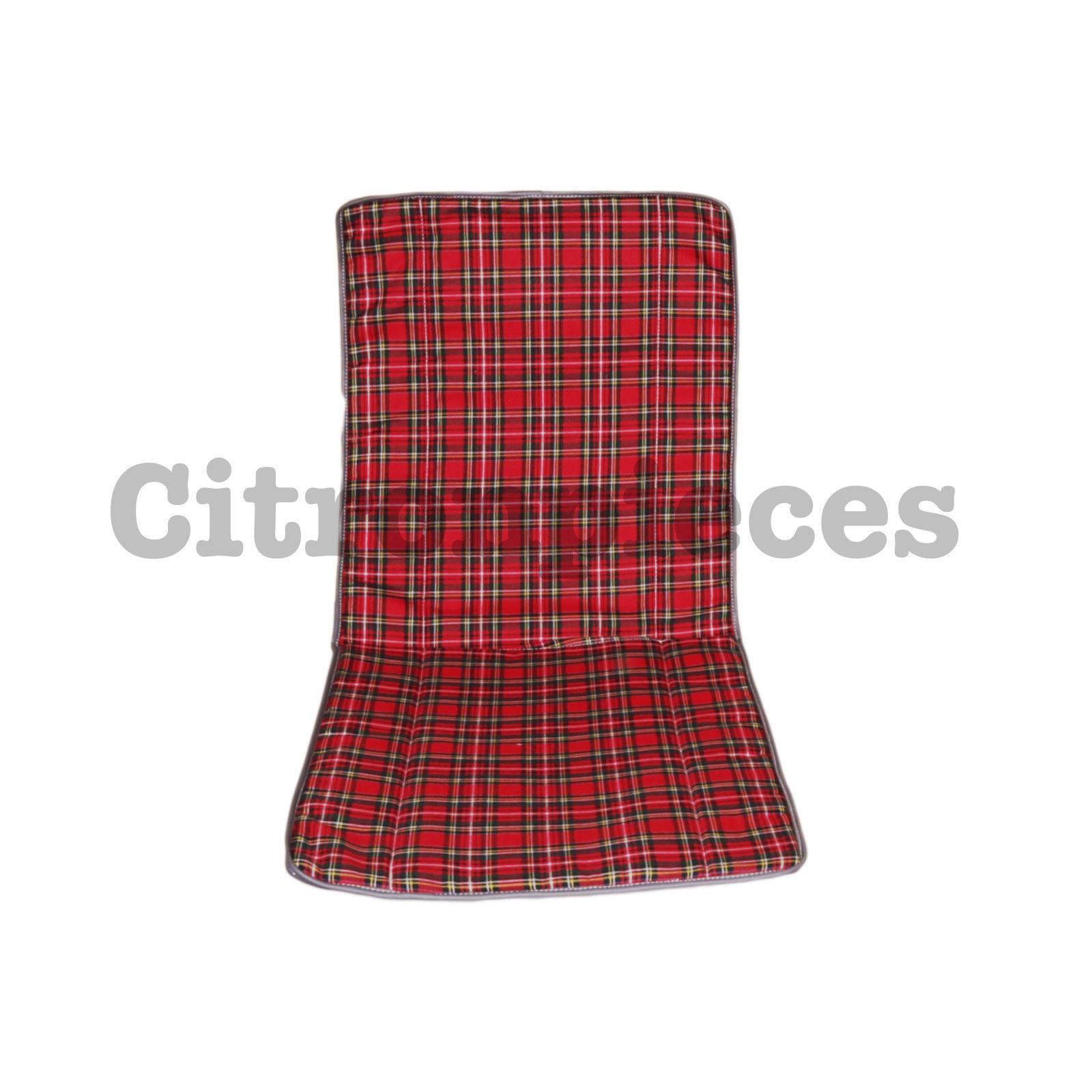 Sitzbezug für 2CV, alte Ausführung, Schottenmuster rot. <——48cm ——>