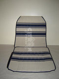 Original seat cover set for front L seat (2 round angles) in white/blue cloth Transat / France 3 Citroën 2CV