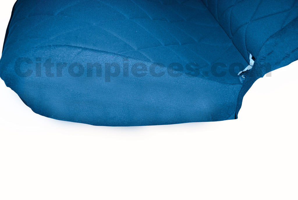 Original seat cover set for rear bench in blue cloth Charleston Citroën 2CV
