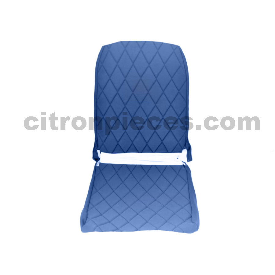 Seat cover set for front R seat (2 round angles) in blue cloth Charleston Citroën 2CV
