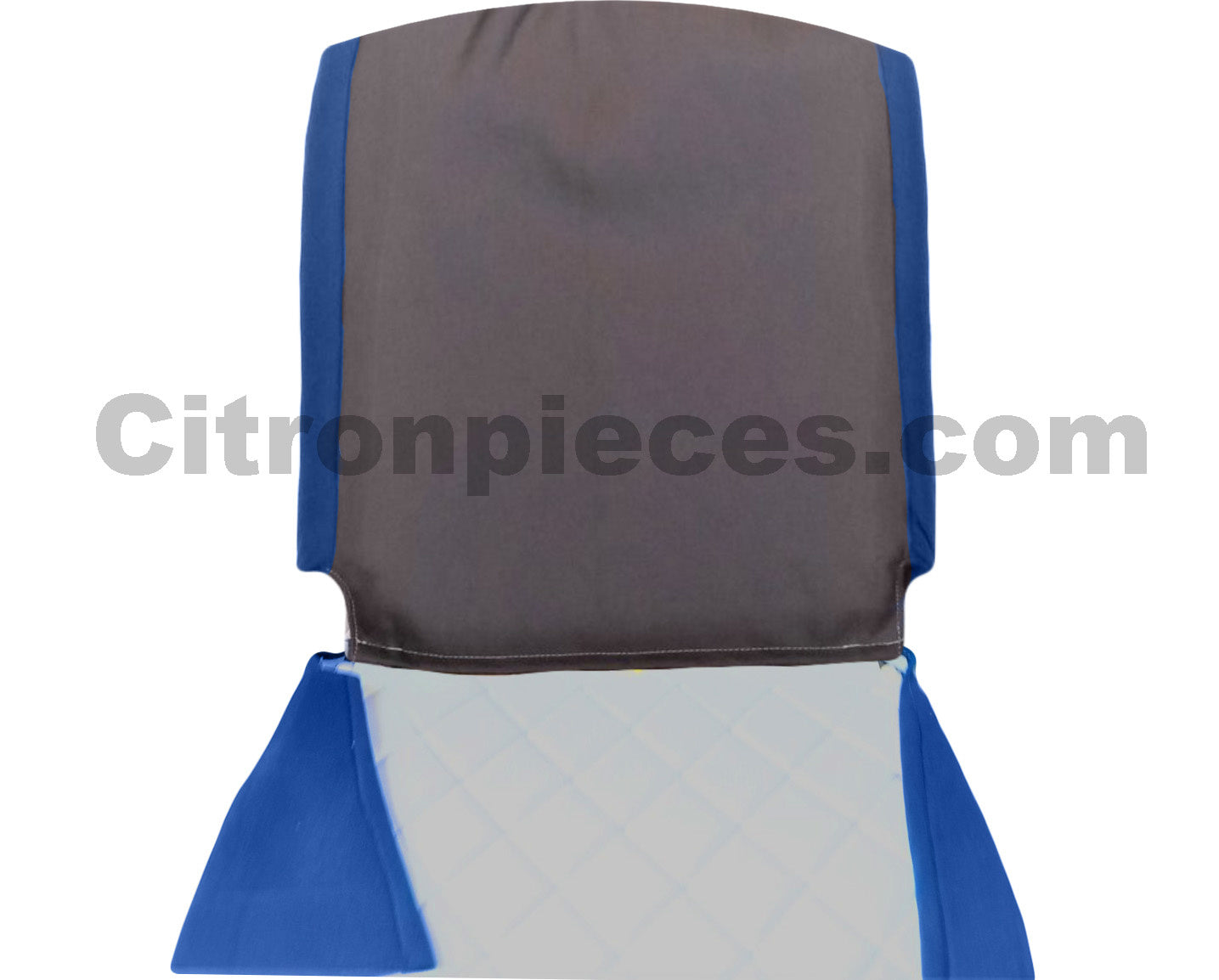 Seat cover set for front R seat (2 round angles) in blue cloth Charleston Citroën 2CV