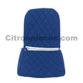 Seat cover set for front L seat (2 round angles) in blue cloth Charleston Citroën 2CV