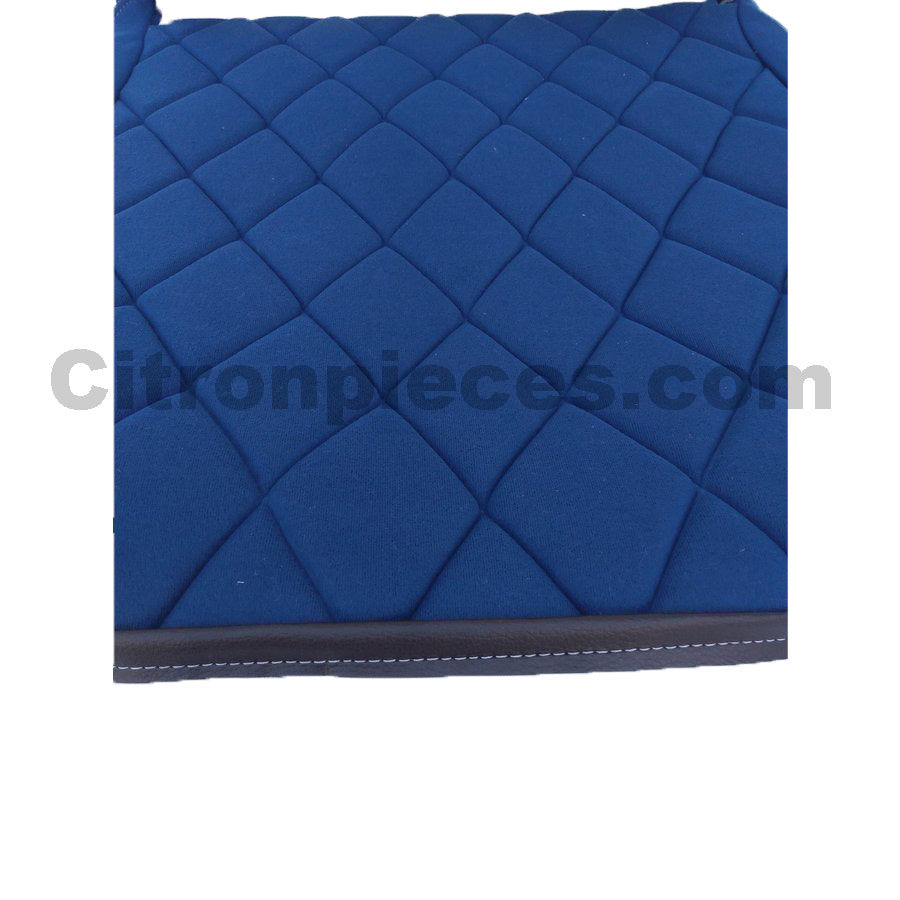 Seat cover set for front L seat (2 round angles) in blue cloth Charleston Citroën 2CV