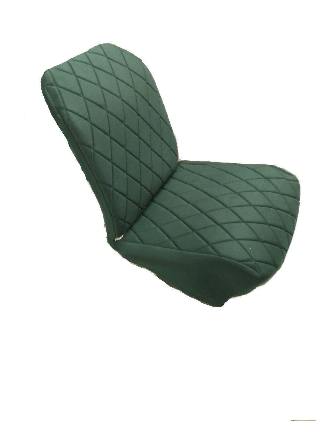 Original seat cover set for front R seat (2 round angles) in green cloth Charleston Citroën 2CV