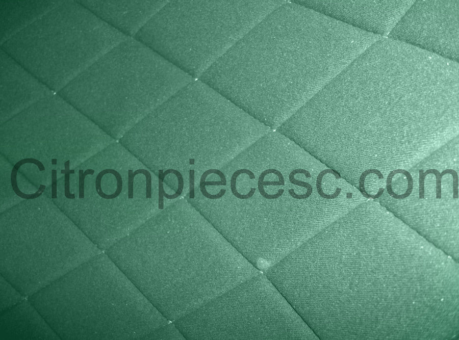 Original seat cover set for front L seat (2 round angles) in green cloth Charleston Citroën 2CV