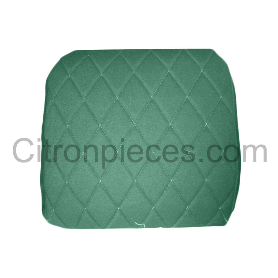 Original seat cover set for front L seat (2 round angles) in green cloth Charleston Citroën 2CV