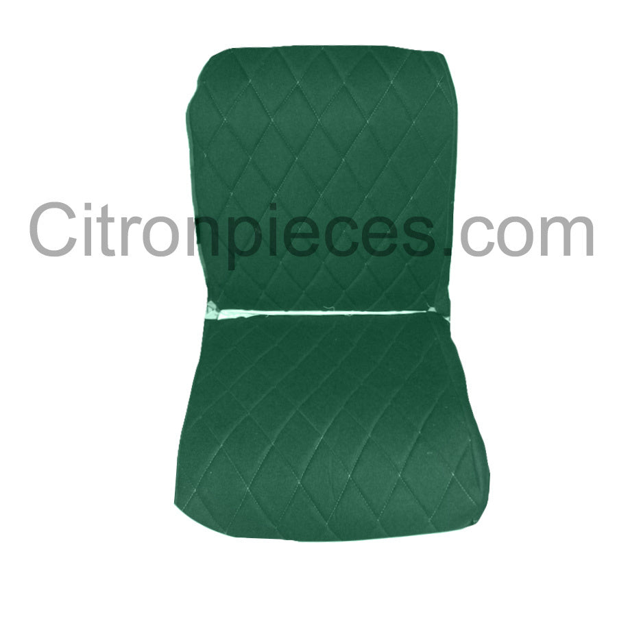 Original seat cover set for front L seat (2 round angles) in green cloth Charleston Citroën 2CV
