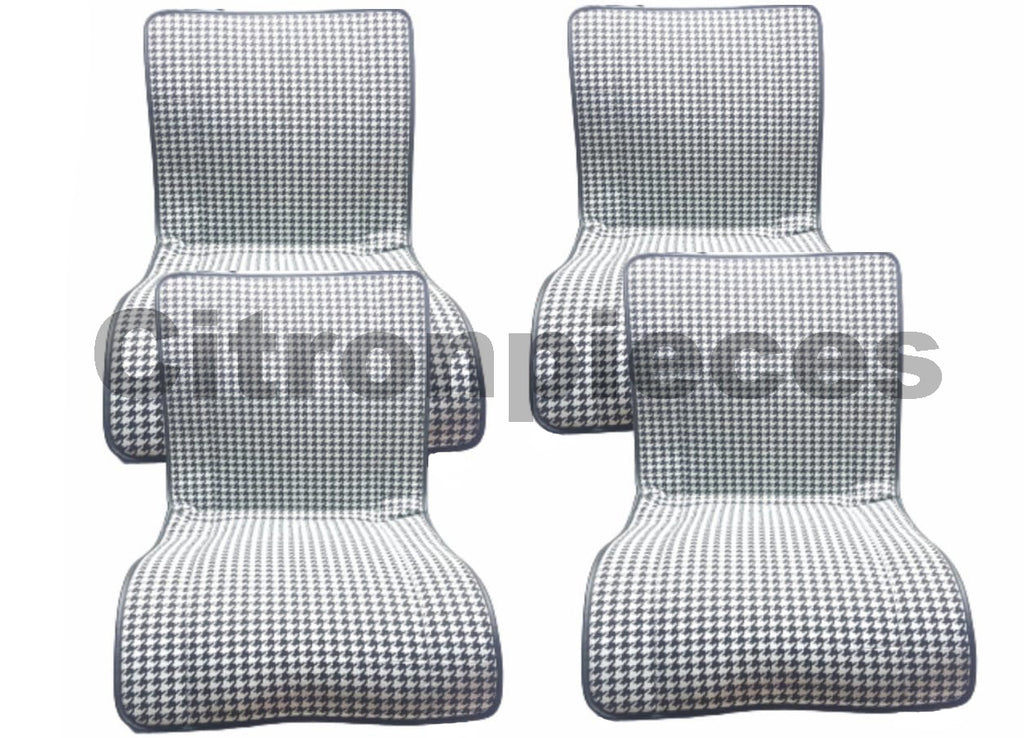 Original seat cover set for rear bench in "pied de poule" black and white cloth Charleston Citroën 2CV  - Copy