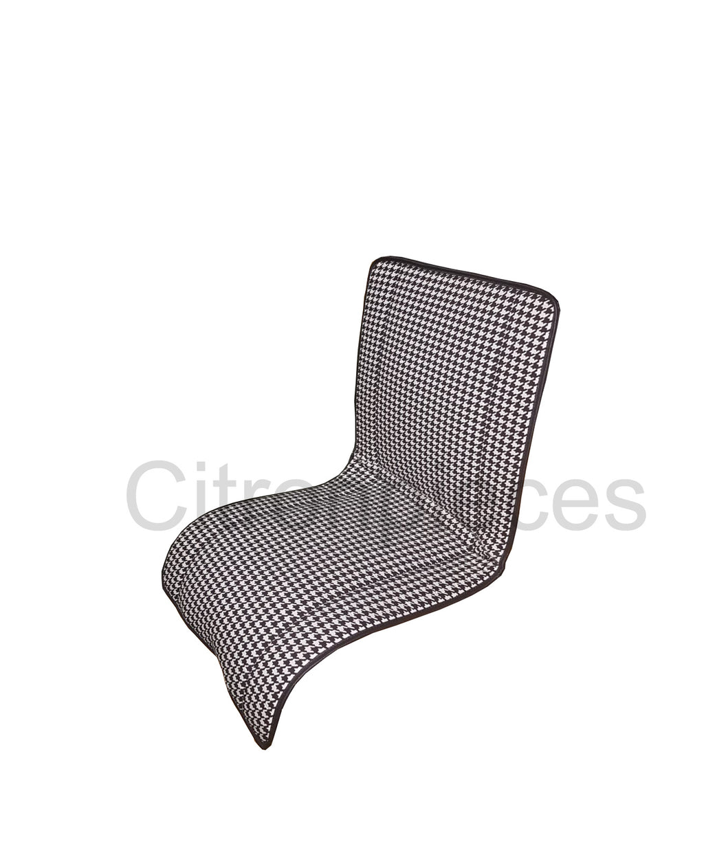 Original seat cover set for rear bench in "pied de poule" black and white cloth Charleston Citroën 2CV  - Copy