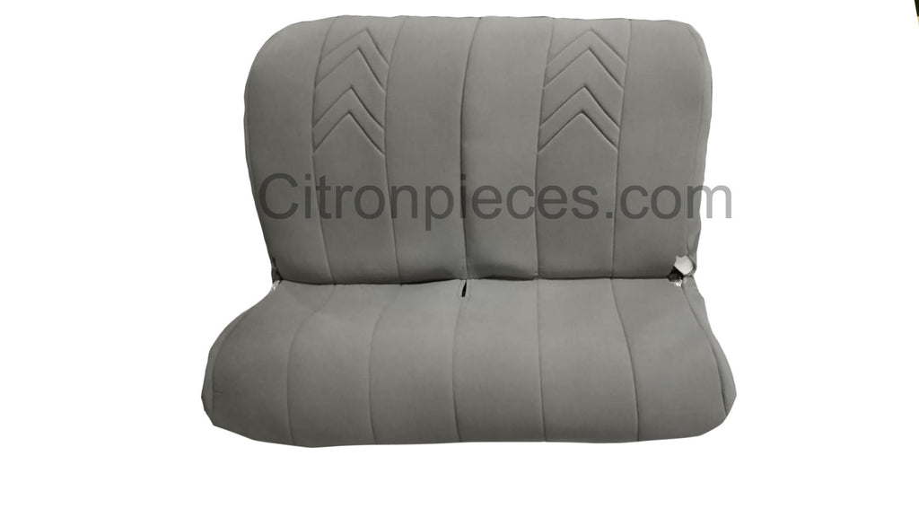 Original seat cover set for rear bench in gray cloth with old Citroën logo Citroën 2CV