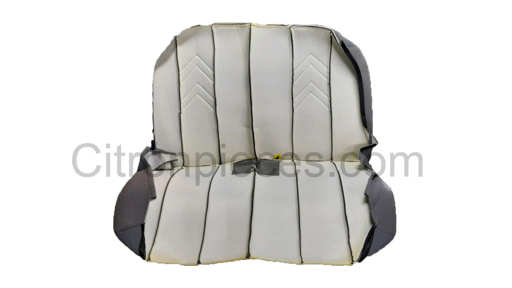 Original seat cover set for rear bench in gray cloth with old Citroën logo Citroën 2CV