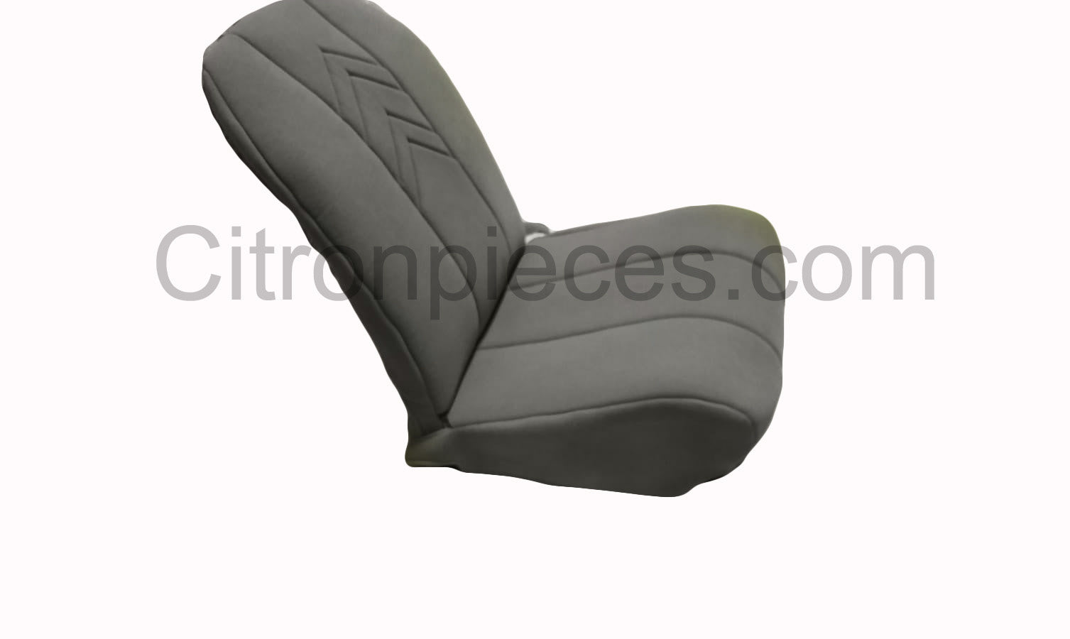 Original seat cover set for front L seat (2 round angles) in gray cloth with old Citroën logo Citroën 2CV