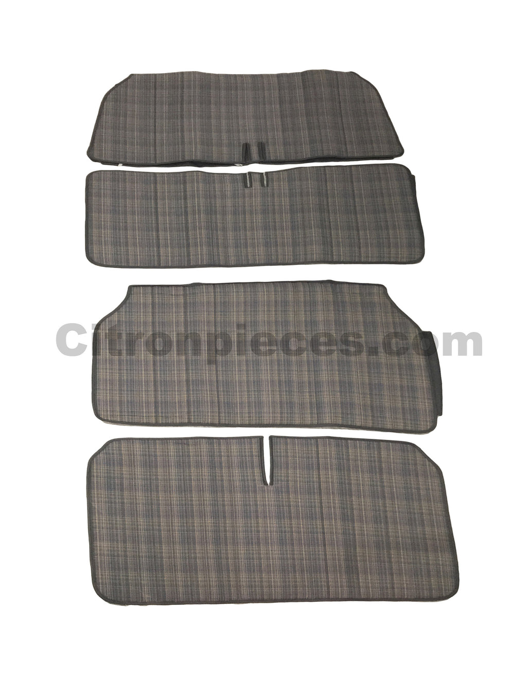 Original seat cover set for rear bench in gray cloth Charleston Citroën 2CV