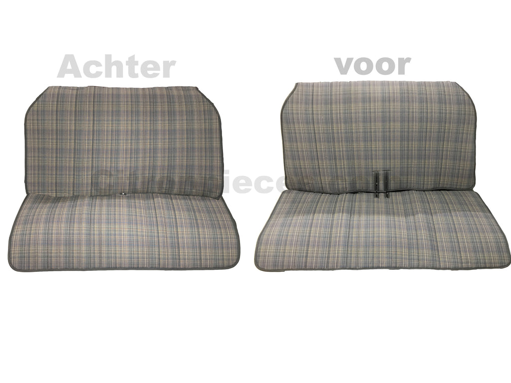 Original seat cover set for rear bench in gray cloth Charleston Citroën 2CV