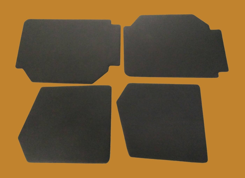 Set of 4 door panels in black leatherette (without plastic upper part) Citroën 2CV