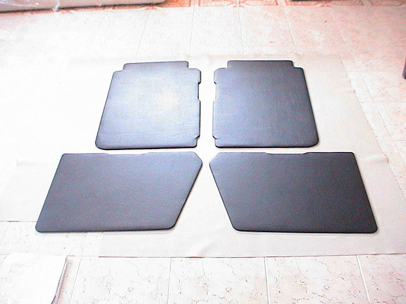 Set of 4 door panels in black leatherette (with plastic upper part) Citroën 2CV