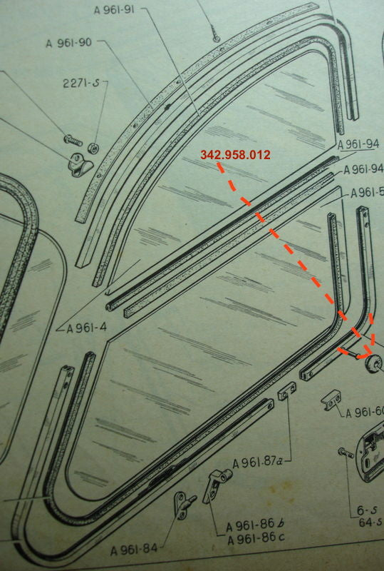 Halterungsgummi für die Stange der vorderen Motorhaube/2CV usw. Halterungsgummi für die Fensterscheibe der Vordertür alter Typ Citroën 2CV