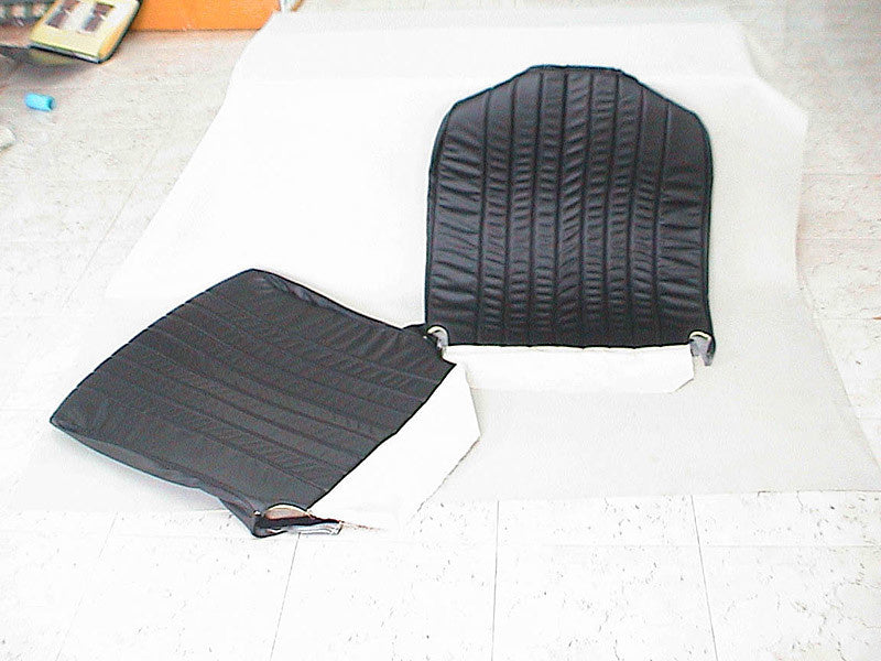 Original seat cover set for front seat in black leatherette 3 rd type Citroën HY