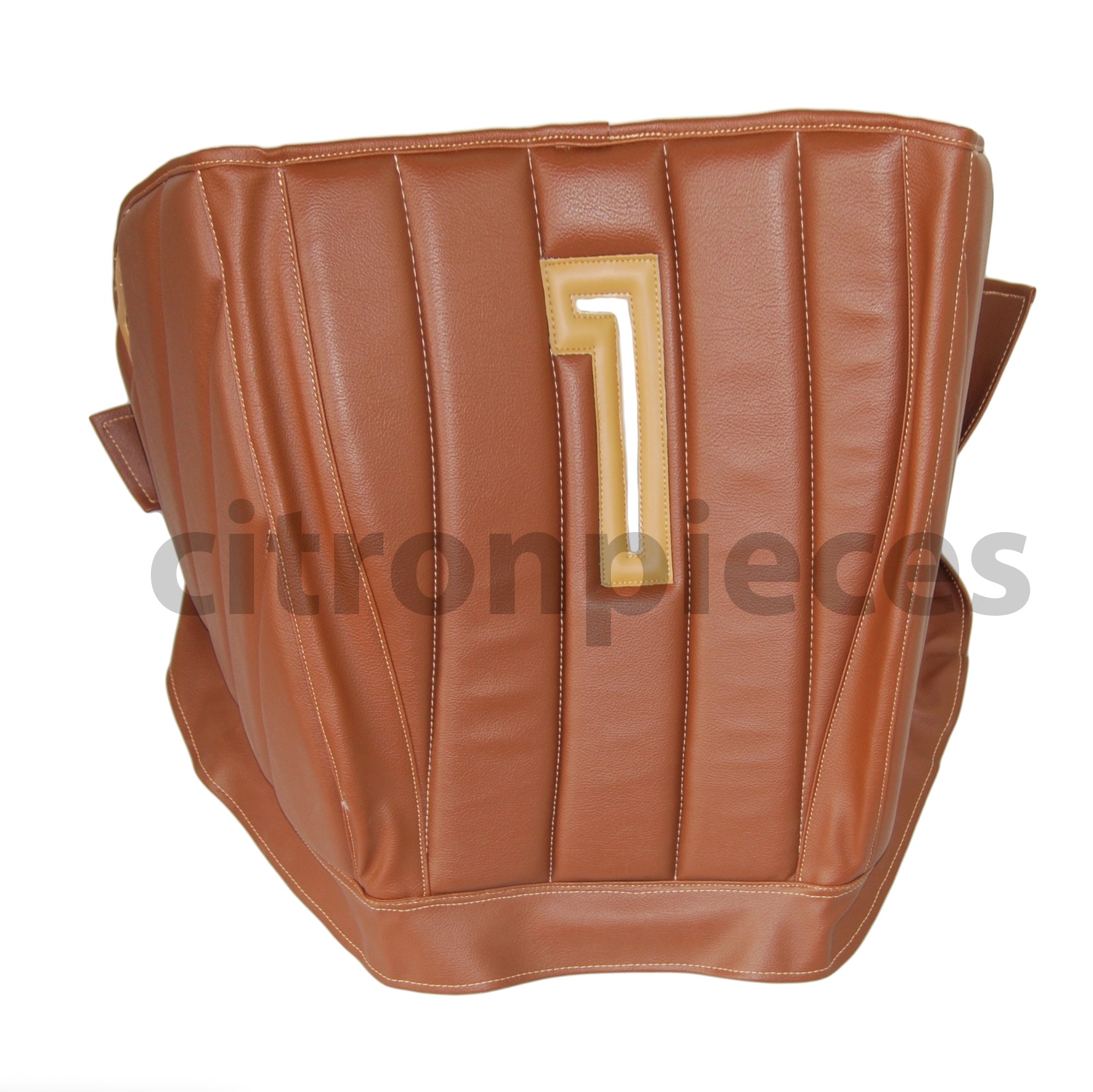 Sound proofing cover recovering the motor separation unit brown leatherette row stiching Citroën HY