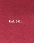 Stoffmuster, leuchtendes Rot mit 3 mm Schaumstoff. Farbcode RAL 3001