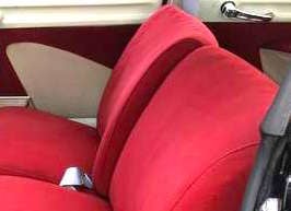 Cloth sample, bright red with 3 mm of foam. Color code Ral 3001