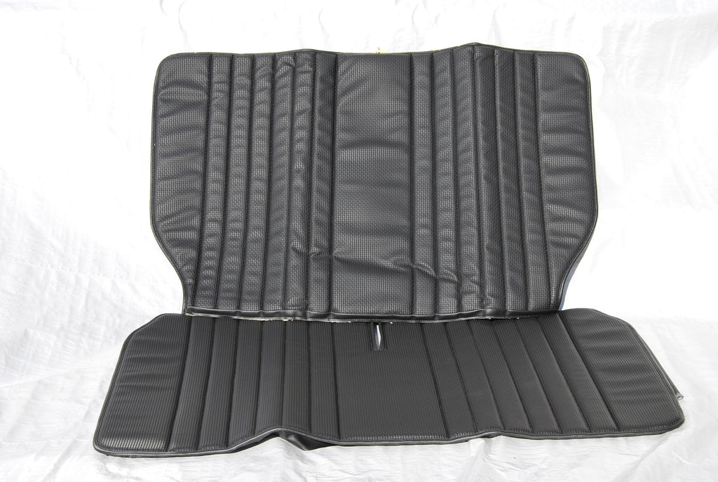 Original seat cover set for rear bench in black leatherette Dyane Citroën 2CV